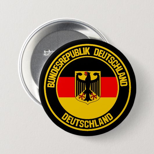 Duitsland Round Emblem Ronde Button 7,6 Cm (Voorkant /achterkant)