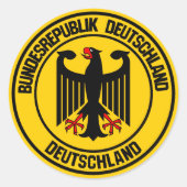 Duitsland Round Emblem Ronde Sticker (Voorkant)