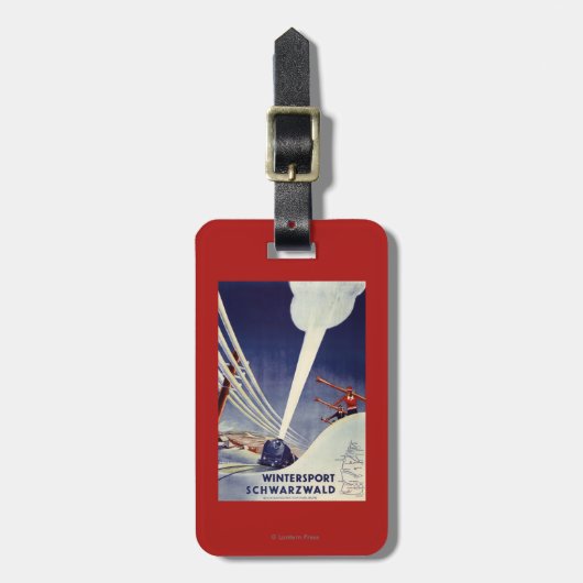 Duitsland - Skiing in the Black Forest Bagagelabel (Voorkant verticaal)