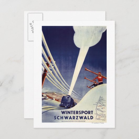 Duitsland - Skiing in the Black Forest Briefkaart (Voorkant / Achterkant)