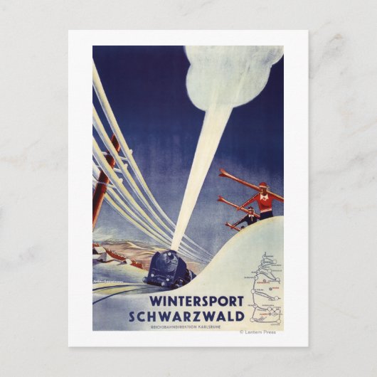 Duitsland - Skiing in the Black Forest Briefkaart (Voorkant)