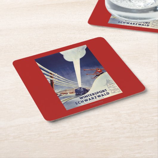 Duitsland - Skiing in the Black Forest Kartonnen Onderzetters (Schuin)