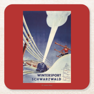 Duitsland - Skiing in the Black Forest Kartonnen Onderzetters