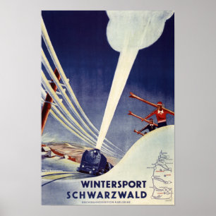 Duitsland - Skiing in the Black Forest Poster
