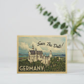 Duitsland sparen de datum Neuschwanstein Castle Aankondigingskaart (Staand voorkant)