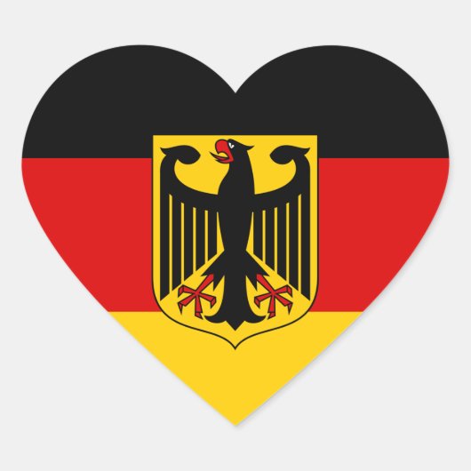 Duitsland Sticker, Hart, Patriottische Duitse Vlag Hart Sticker (Voorkant)
