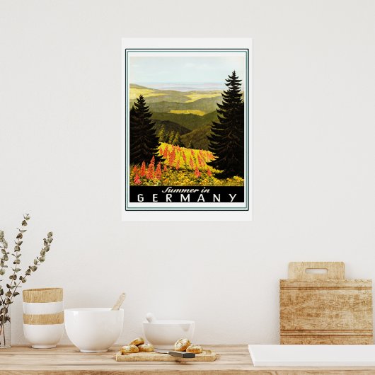  Duitsland Summer Travel Poster (Keuken)