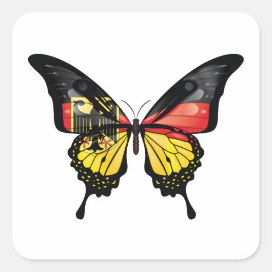 Duitsland Swallowtail Vlinder Vlag Sticker (Voorkant)