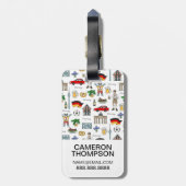 Duitsland | Symbolen Patroon Bagagelabel (Achterkant verticaal)