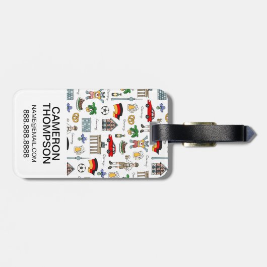 Duitsland | Symbolen Patroon Bagagelabel (Achterkant horizontaal)