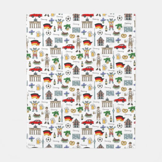 Duitsland | Symbolen Patroon Fleece Deken (Voorkant)