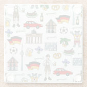 Duitsland | Symbolen Patroon Glazen Onderzetter (Achterkant)