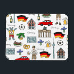 Duitsland | Symbolen Patroon Magneet<br><div class="desc">Handgetekende gekleurde symbolen van Duitsland. | © en ® Bigstock® - Alle rechten voorbehouden.</div>