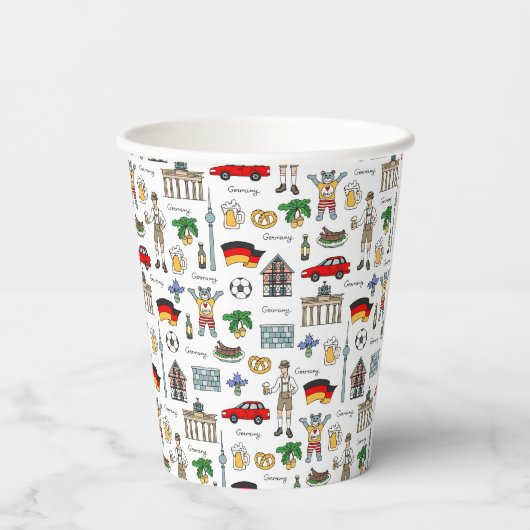 Duitsland | Symbolen Patroon Papieren Bekers (Achterkant)