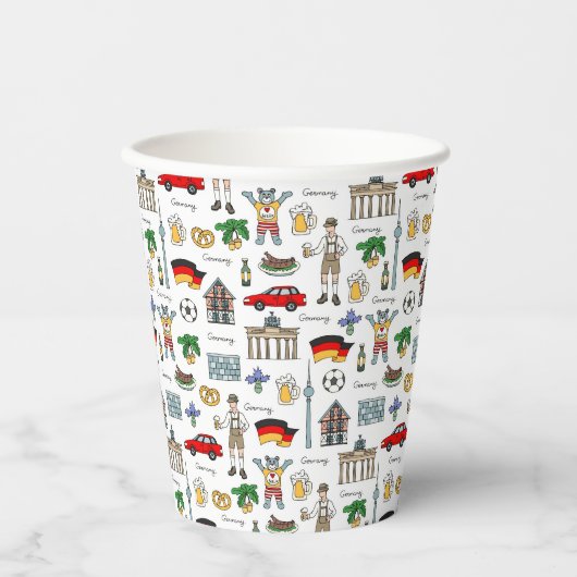 Duitsland | Symbolen Patroon Papieren Bekers (Voorkant)