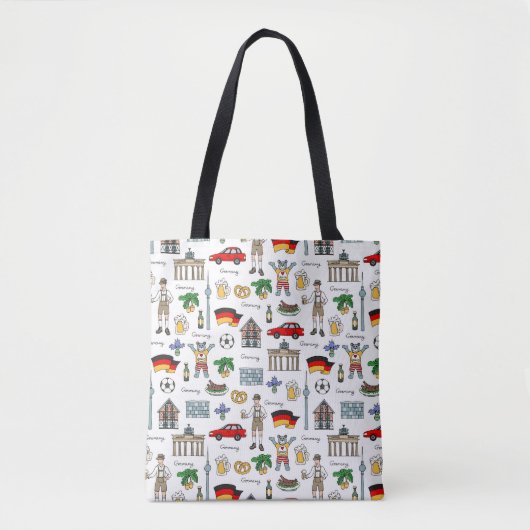 Duitsland | Symbolen Patroon Tote Bag (Voorkant)