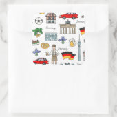 Duitsland | Symbolen Patroon Vierkante Sticker (Tas)