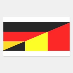duitsland symbool halve vlag belgië rechthoekige sticker