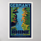 Duitsland The Rhine Vintage Poster 1925 (Voorkant)