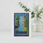 Duitsland The Rhine Vintage Poster 1925 Briefkaart (Staand voorkant)
