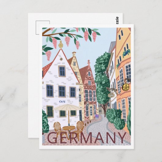 Duitsland Travel Illustration Briefkaart (Voorkant / Achterkant)