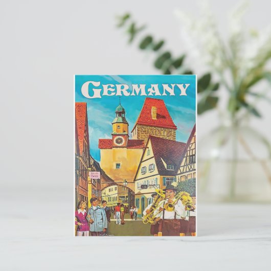 Duitsland, trompeters in het stadscentrum. briefkaart (Staand voorkant)