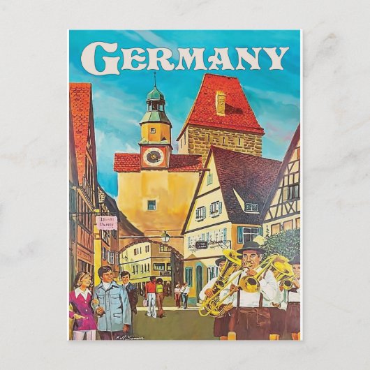 Duitsland, trompeters in het stadscentrum. briefkaart (Voorkant)