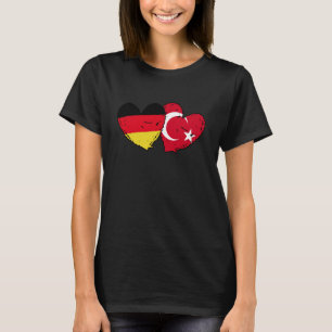 Duitsland Turkije Hart Vlag Türkiye Duits Turkse V T-shirt