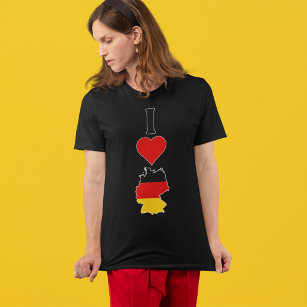 Duitsland Vertical I Love German Flag Map Women's T-shirt