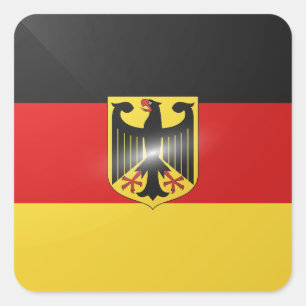 Duitsland vierkante glossy vlag sticker