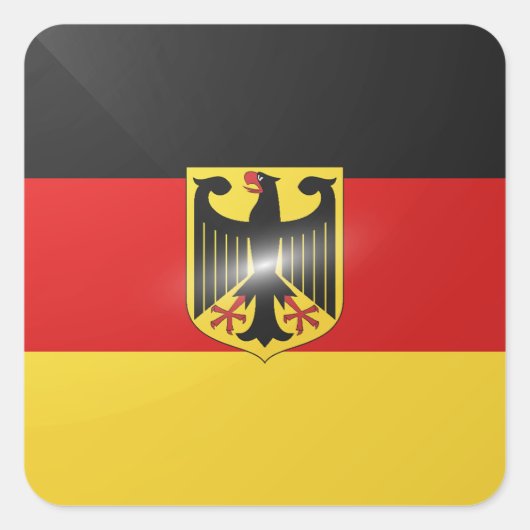 Duitsland vierkante glossy vlag sticker (Voorkant)