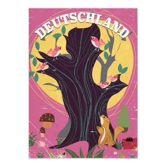 Duitsland vintage cartoonalandschap poster (Voorkant)