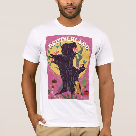 Duitsland vintage cartoonalandschap poster t-shirt (Voorkant)