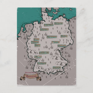 Duitsland Vintage geïllustreerde kaart