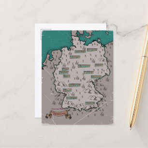 Duitsland Vintage geïllustreerde kaart