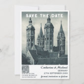 Duitsland Vintage Huwelijksreis QR Code Save The Date (Voorkant)