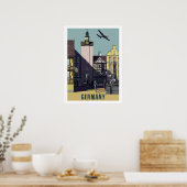 Duitsland, vintage luchtvaartposter poster (Keuken)