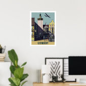 Duitsland, vintage luchtvaartposter poster (Thuiskantoor)