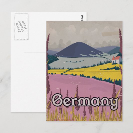 Duitsland vintage Platteland reisposter Briefkaart (Voorkant / Achterkant)