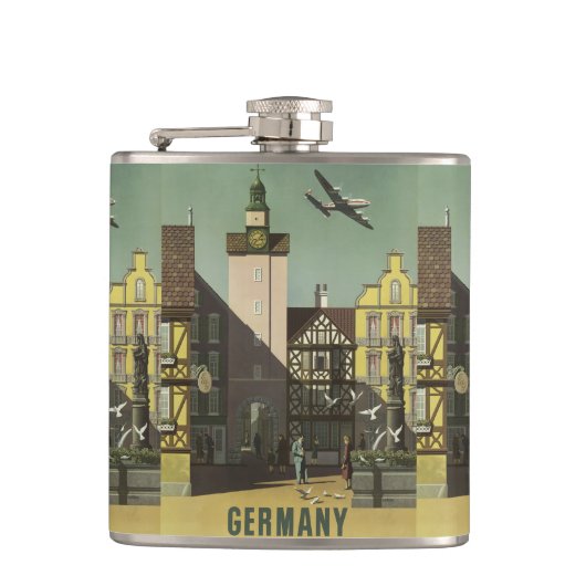 DUITSLAND Vintage Travel-kolf Heupfles (Voorkant)