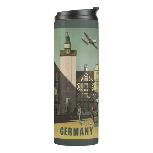 DUITSLAND Vintage Travel tumbler Thermosbeker (Gedraaid links)