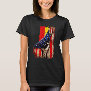 Duitsland Vlag achter Amerikaanse vlag Patriottisc T-shirt