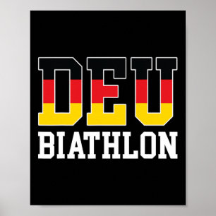 Duitsland Vlag Biathlonist - Duits Deu Biathlon Poster