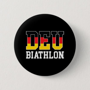Duitsland Vlag Biathlonist - Duits Deu Biathlon Ronde Button 5,7 Cm