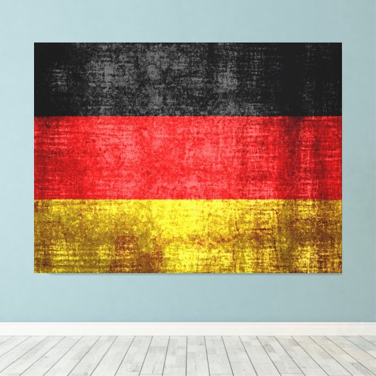 Duitsland Vlag  Canvas Afdruk (Insitu (Houten vloer))