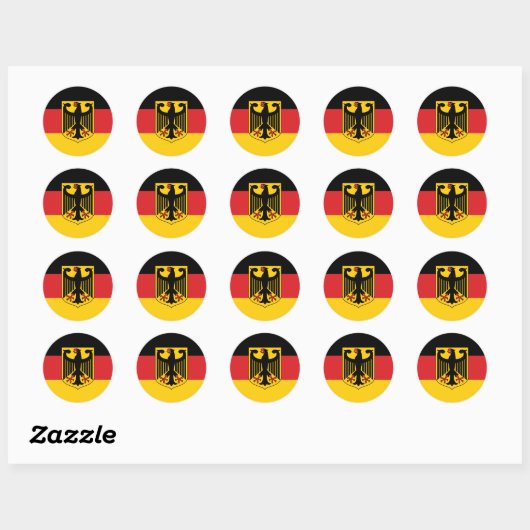 Duitsland Vlag Classic Ronde Sticker (Vel)