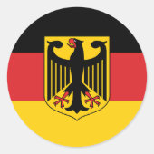 Duitsland Vlag Classic Ronde Sticker (Voorkant)