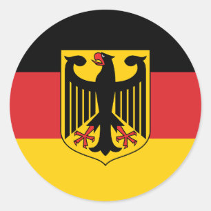 Duitsland Vlag Classic Ronde Sticker