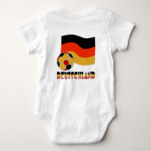 Duitsland Vlag en Voetbal Grijs Rand Romper (Achterkant)