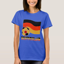 Duitsland Vlag en Voetbal Grijs Rand T-shirt